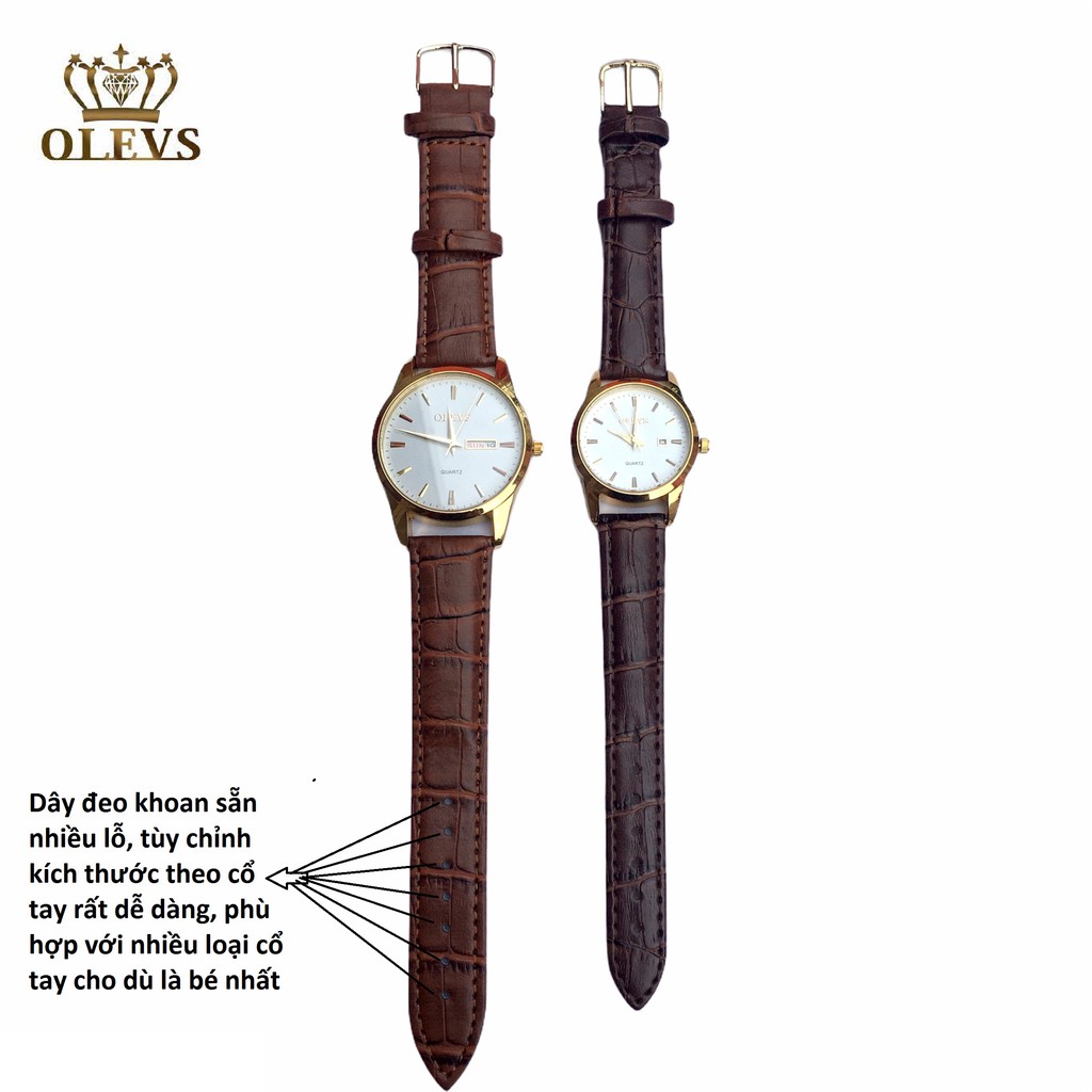 ( Mã FSS08MAY3 giảm 15% đơn hàng từ 50k ) đồng hồ cặp OLEVS nam nữ - OLV02, thiết kế hiện đại, trẻ trung | BigBuy360 - bigbuy360.vn