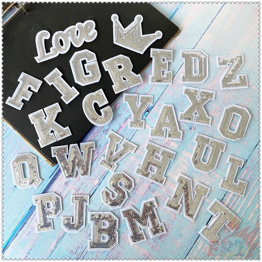✿ Sticker Ủi Thêu Hình Chữ Cái &amp; Love &amp; Vương Miện ✿ 1 Sticker Ủi Thêu Hình Huy Hiệu
