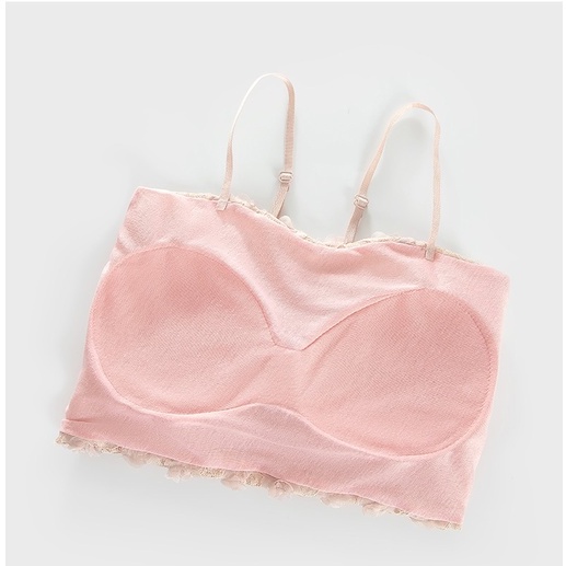 Áo bra nữ 2 dây ren hoa hồng phong cách croptop cực đẹp và dễ thương, Áo lót đệm mút mỏng mềm mại LANIXA B3653
