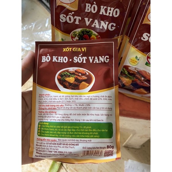 Xốt gia vị bò kho sốt vang Deli foods gói 80g