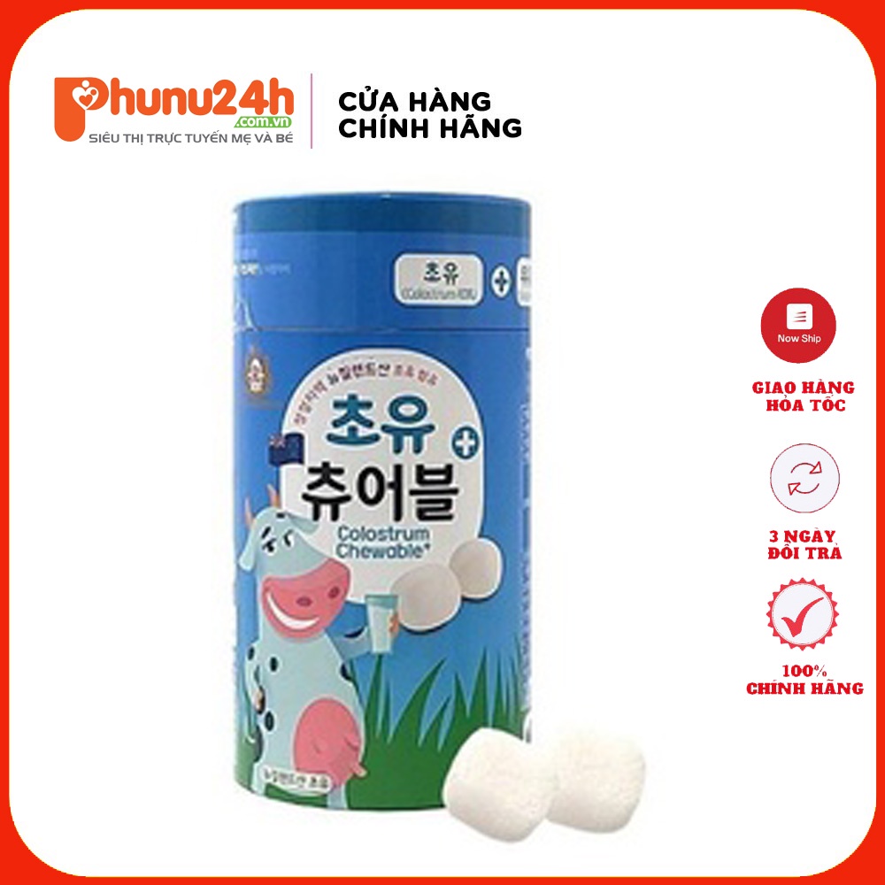 Kẹo dẻo sữa non/ Sữa non dạng viên/ Kẹo men tiêu hóa /Colostrum Chewable+ Hàn Quốc 180g(Date T09/2023)