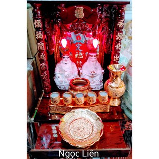 Bàn thờ thần tài-ông địa ngang 37cm [gồm 7 món]