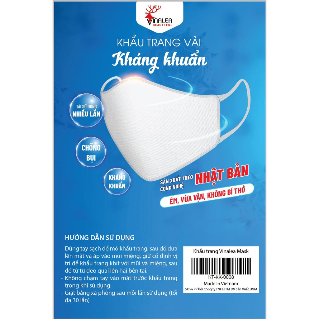 Combo 4 Khẩu trang vải 2 lớp cotton thoáng mát dễ chịu