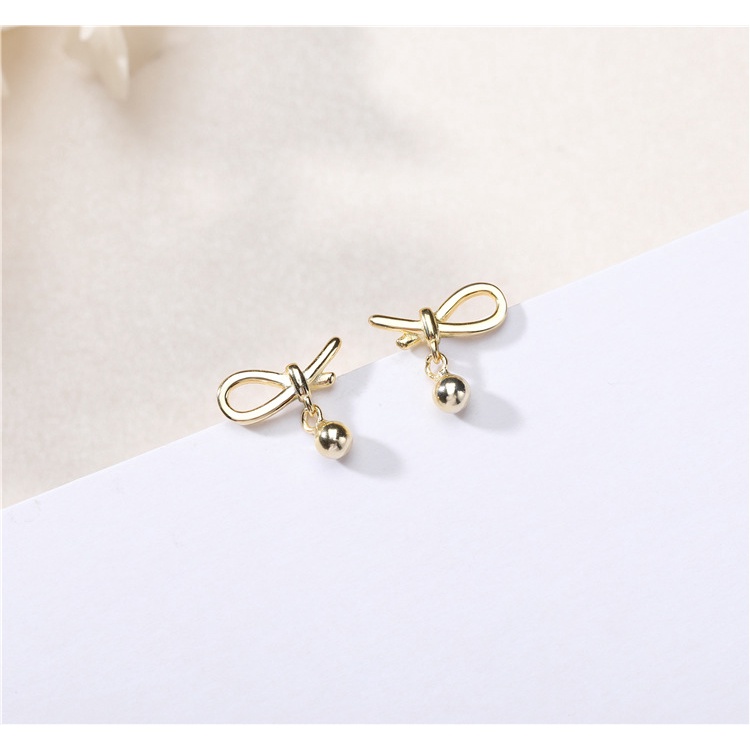 Bông Tai Nữ Bạc 925 ERASHOP 079623 - Cánh Nơ Hột KL Đơn Giản, Phù Hợp Đi Tiệc, Đi Chơi, Siêu Rẻ Đẹp