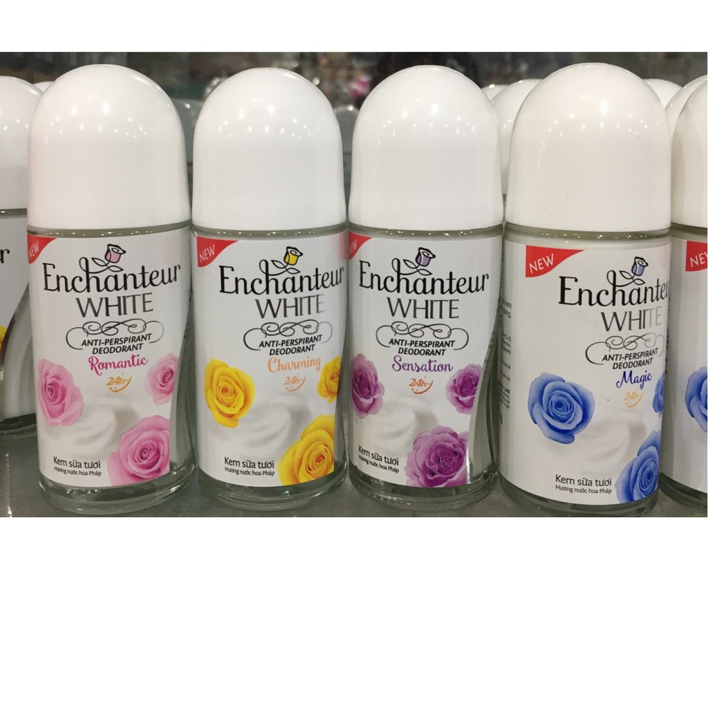 DẠNG SỮA Lăn khử mùi trắng da Enchanteur Charming 50ml, 25ml
