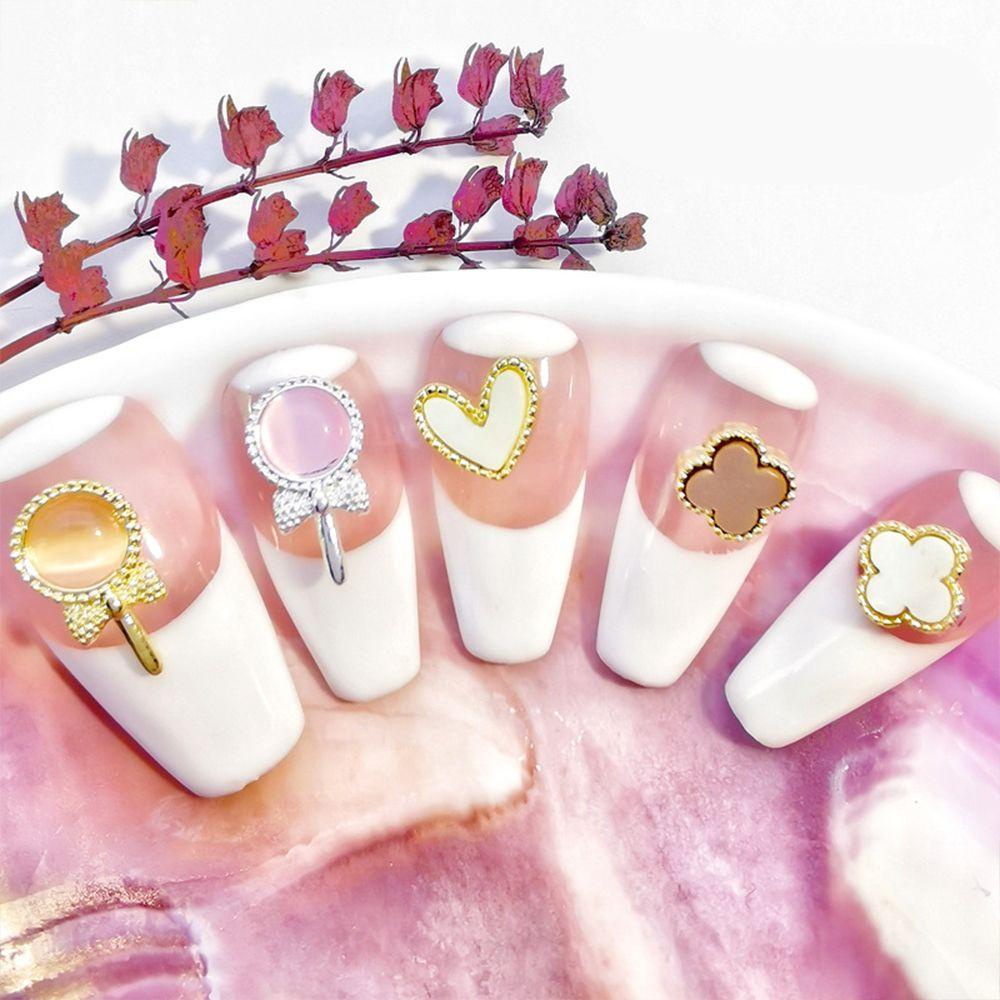 OCEANMAP Phụ Kiện Đá 3D Hình Trái Tim Sang Trọng Dùng Trang Trí Móng Tay DIY