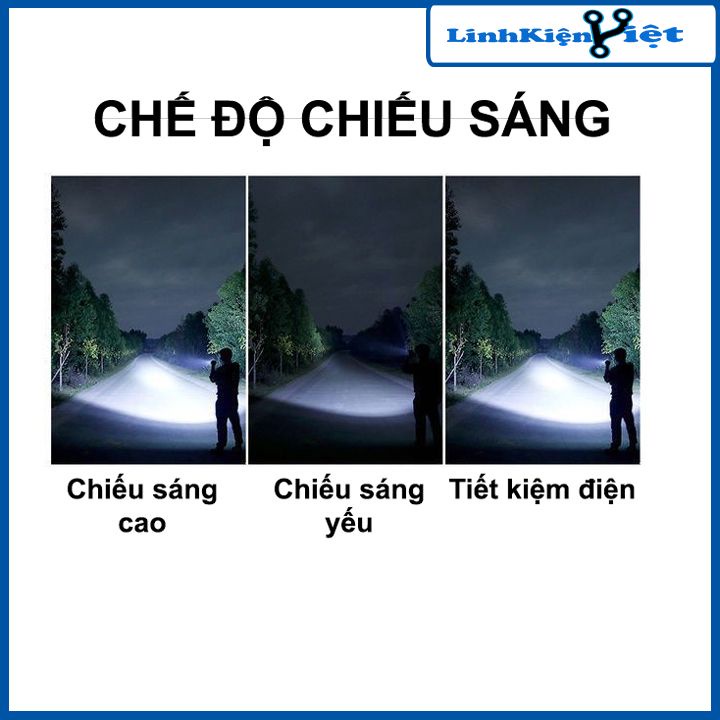 Đèn pin 5 led COB siêu sáng chống nước IPX4 (chưa gồm pin)