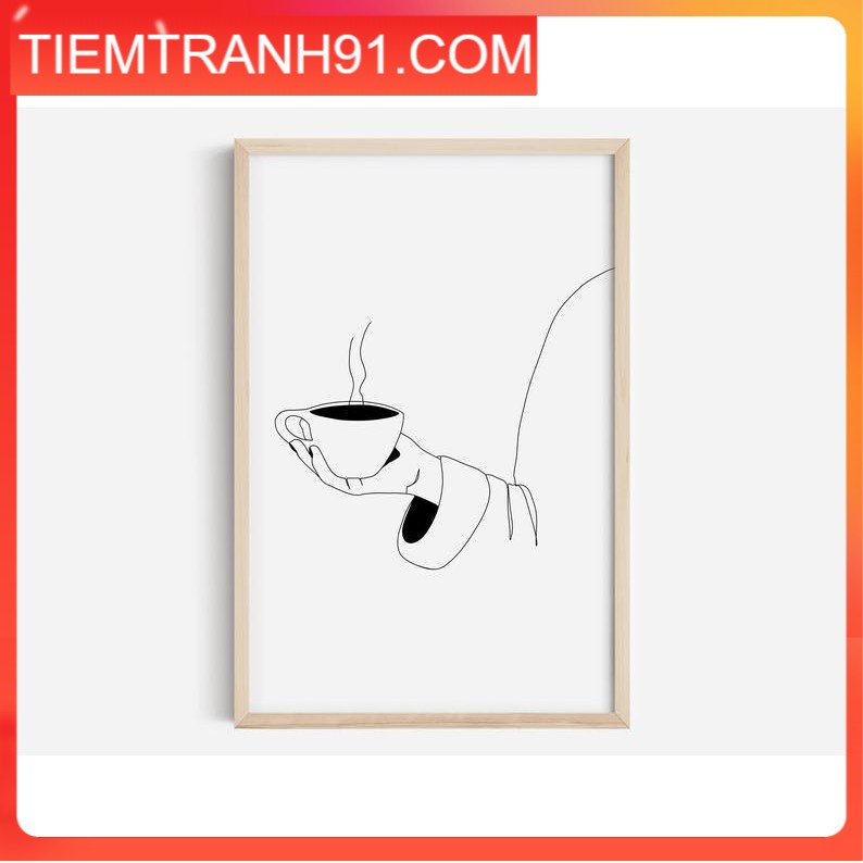 Tranh treo tường | Line art-line art print, Coffee print, female line art 54 , tranh canvas giá rẻ