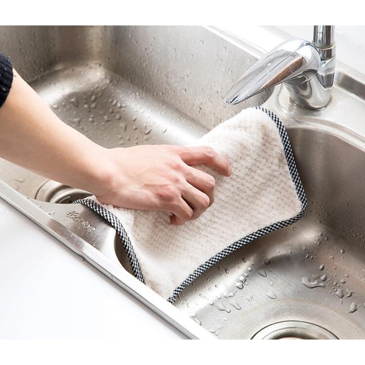 Khăn lau tay treo tường nhà bếp, bát đĩa, cốc chén siêu thấm nước chống dính dầu mỡ hai mặt