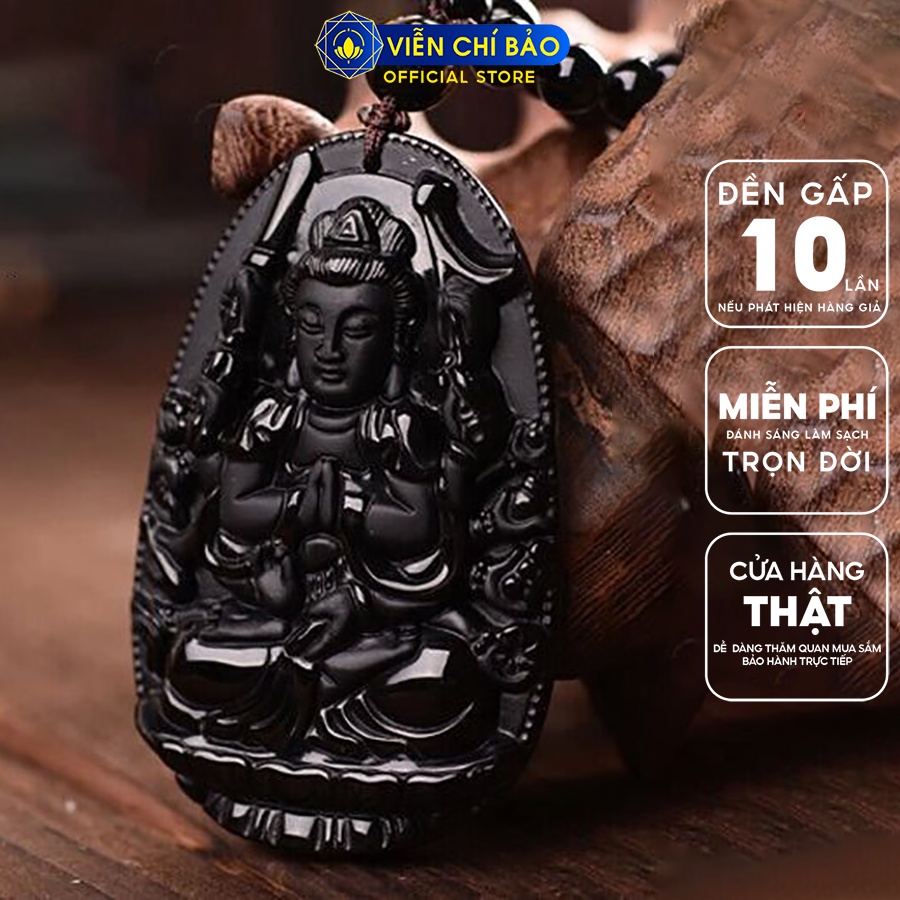 Mặt dây chuyền Phật bản Thiên Thủ Thiên Nhãn Obsidian thời trang phụ kiện trang sức Viễn Chí Bảo M200156