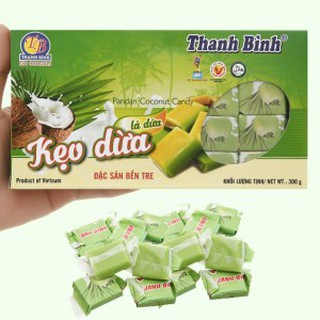Kẹo dừa truyền thống gói giấy Thanh Bình 300g Đặc sản Bến Tre - Vị lá dứa và sầu riêng
