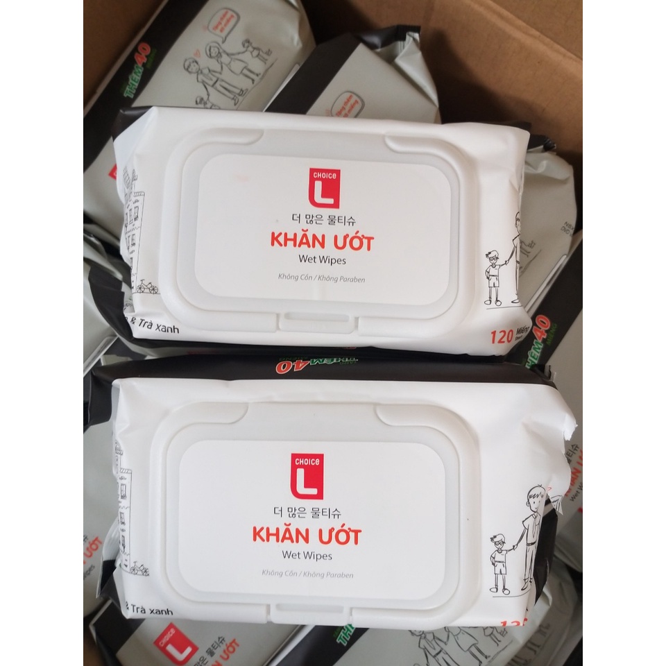 Combo 4 gói Khăn ướt Lotte 120 miếng thích hợp cho cả nhà