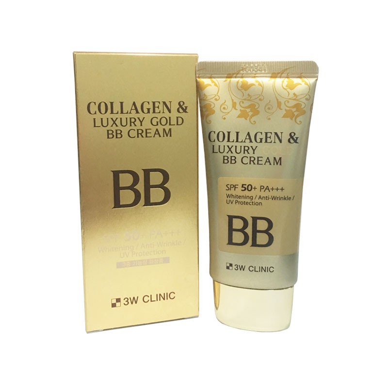 KEM NỀN TRANG ĐIỂM 3W CLINIC COLLAGEN LUXURY GOLD BB CREAM - 7502