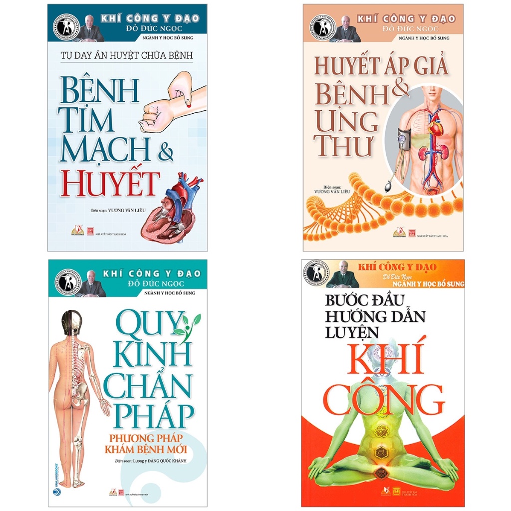 Sách - Combo Bệnh Tim Mạch &amp; Huyết + Huyết Áp Giả Bệnh Ung Thư + Quy Kinh Chẩn Pháp + Bước Đầu Hướng Dẫn Luyện Khí Công