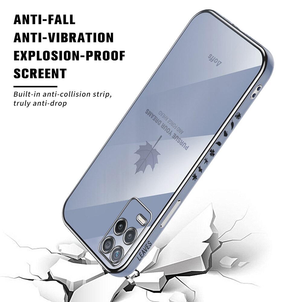 Ốp Điện Thoại Mềm Mạ Điện Hình Lá Phong Cho OPPO A95 A74 A76 A96 A55 A31 2020 A16 A54 A91 F11 F9 F7 A83 A37 A57 A59 F1S R&X