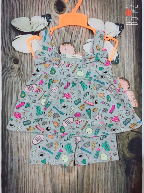 Bộ bèo BBG10 bé gái 1-5t Song An Eco