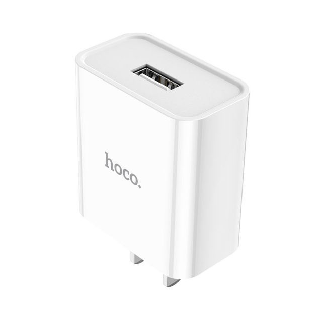 Củ sạc nhanh 2.1A Hoco C81 chất liệu chống cháy đầu ra USB đơn an toàn cho mọi thiết bị