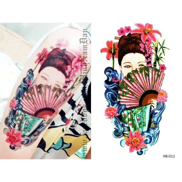 [ SIÊU GIẢM GIÁ TATTOO NAM ] Hình xăm dán tatoo Geisha - miếng dán hình xăm đẹp dành cho nam