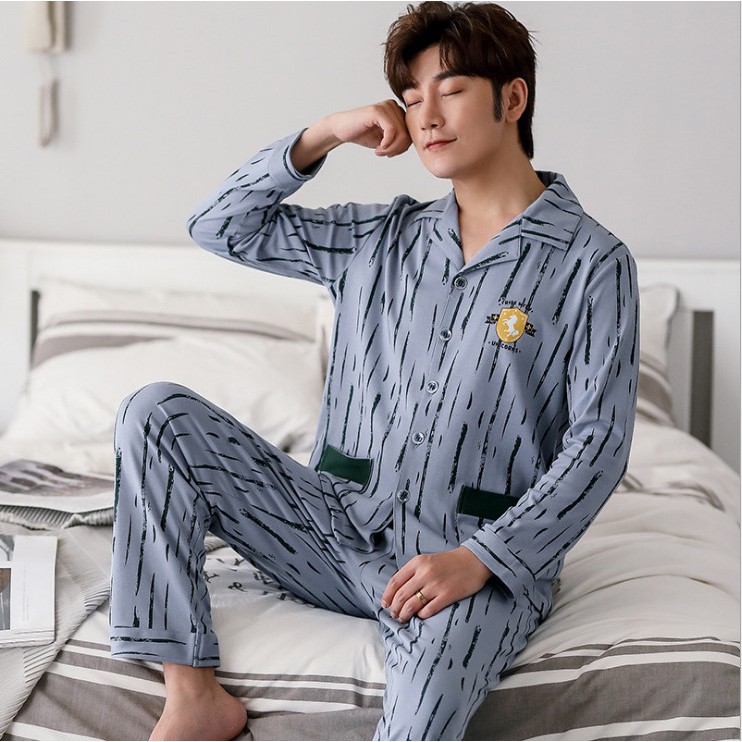 Đồ bộ Pijama đồ ngủ nam cao cấp, vải COTTON 100 dày dặn & thoáng khí phù hợp cho cả 4 mùa