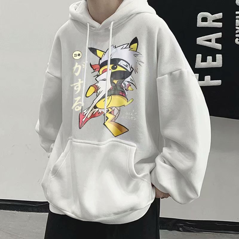 Áo Hoodie In Họa Tiết Hoạt Hình Phong Cách Nhật Hàn Cho Nam 5 Màu (M-8Xl)