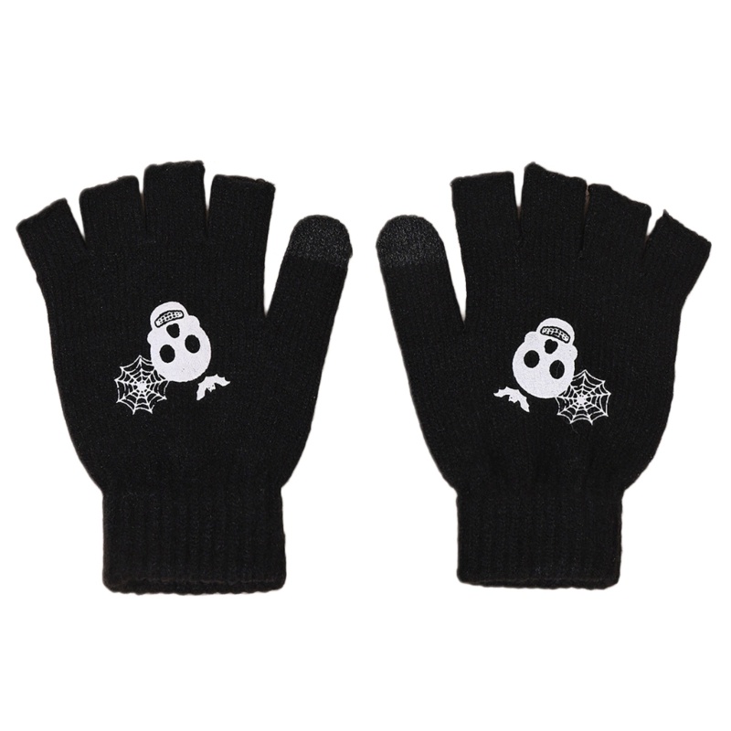 Găng Tay Len Hở Ngón Giữ Ấm Mùa Đông Cho Nữ