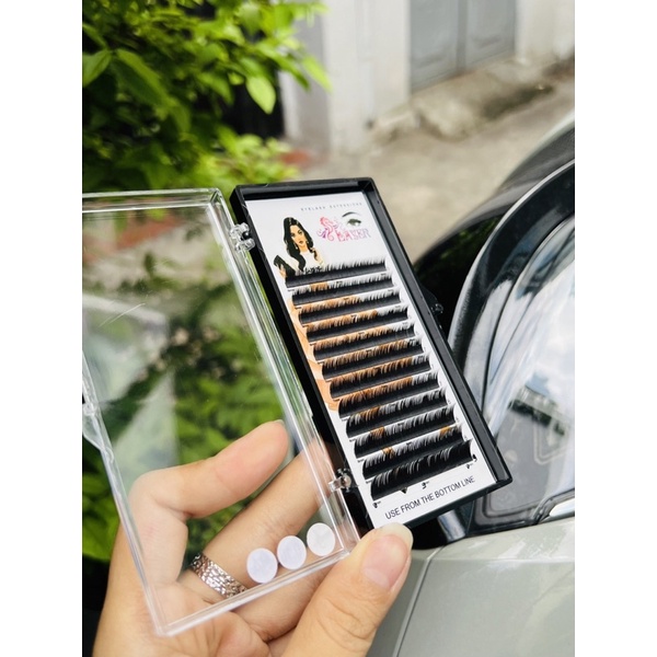 Lông mi Dưới màu đen và nâu 0.07 0.10 mix 6-9mm dùng nối mi dưới, mi siêu tự nhiên, mi Baby hoặc nối chân mày