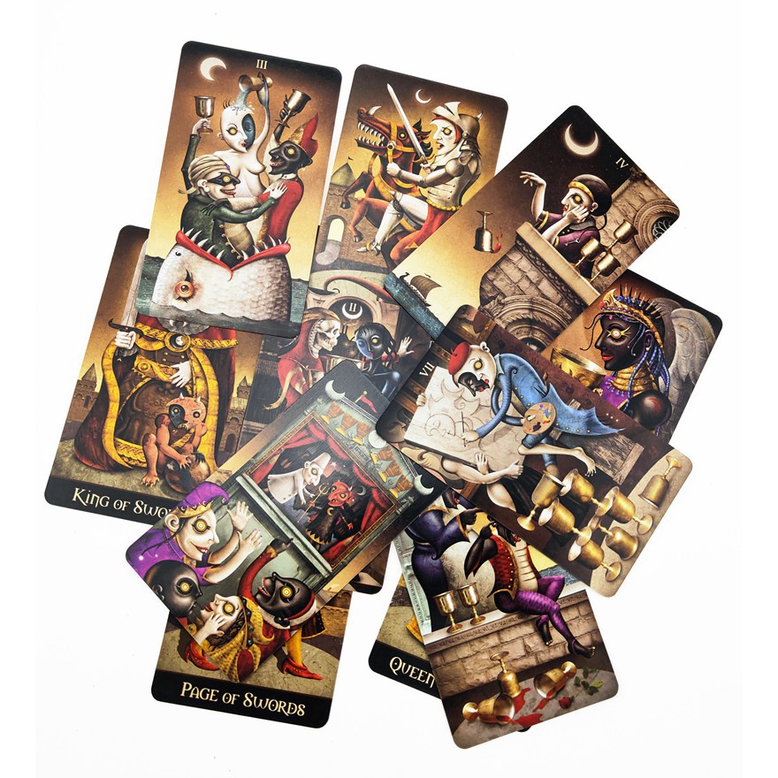 Combo Bài Bói Deviant Moon Tarot M18 Borderless Edition và Khăn Trải Tarot