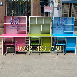 [Mã LIFEBKA5 giảm 10% tối đa 1 Triệu đơn 500k] Bàn học sinh kèm kệ ngang 1m khuyến mãi đầu năm học HCM