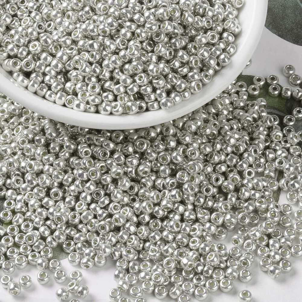 Lọ hạt xâu mạ kẽm phong cách Nhật Bản  8/0 3mm với lỗ: 1mm số lượng khoảng 866 hạt