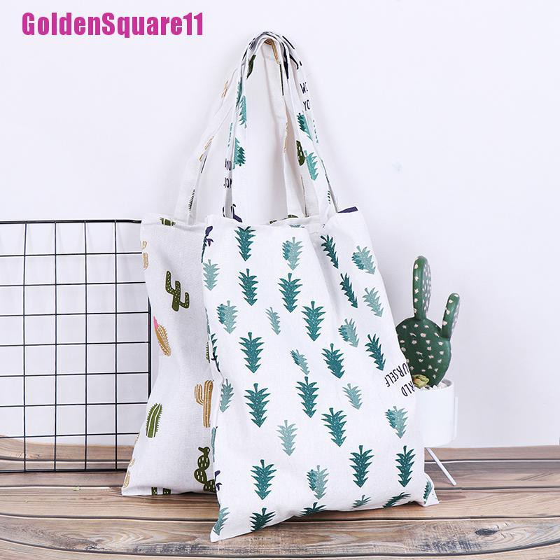 1x Túi Xách tote Vải Lanh In Hình Xương Rồng