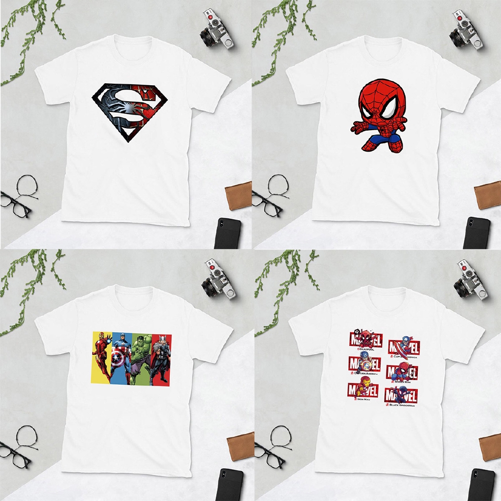 Marvel Áo Thun Tay Ngắn In Hình Siêu Anh Hùng Cho Bé