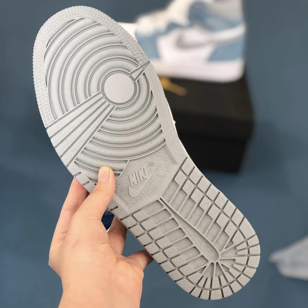 Giày Jordan 1 cao cổ Hyper Royal xanh loang, Giày JD1 Xanh Nỉ cổ cao siêu hot 2021 Full Box Bill