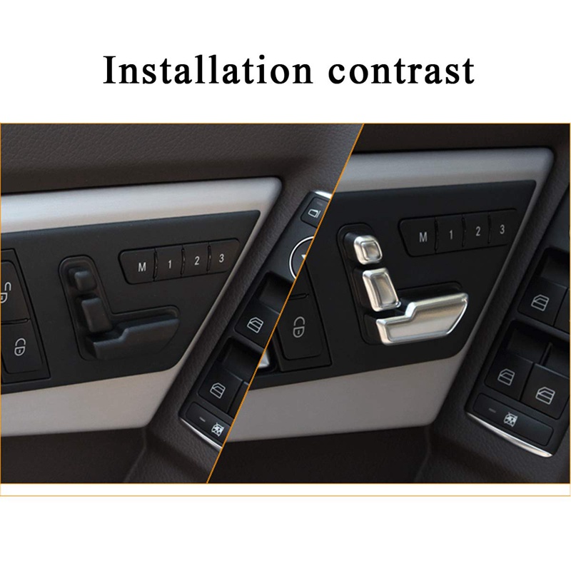 Cho Mercedes Benz C E GL GLA CLS ML Class W212 W218 X166 Ghế mạ crôm màu bạc Điều chỉnh nút chuyển đổi Nắp đậy