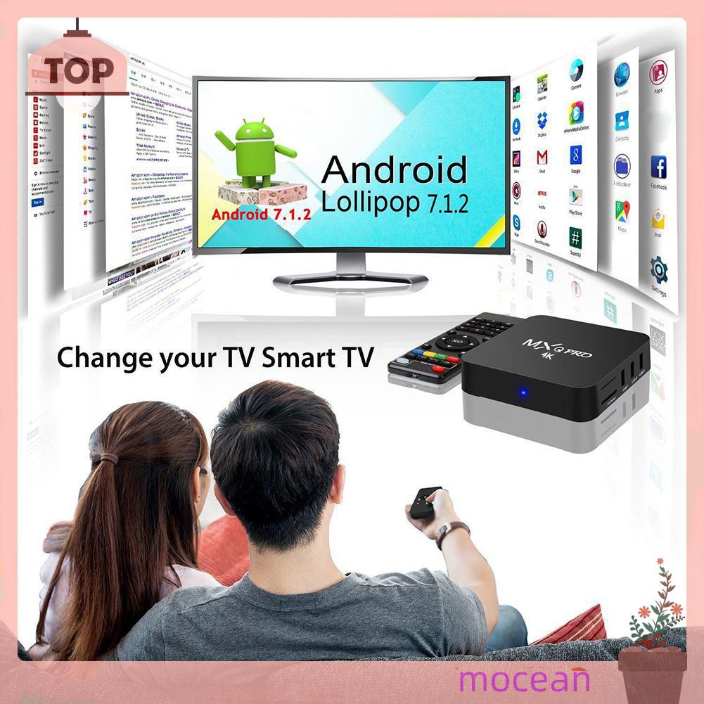 Đầu Mxq Pro Android 7.1 Quad Core 1 + 8g Smart Tv Box 4kx2k Wifi Chuẩn Eu Và Phụ Kiện