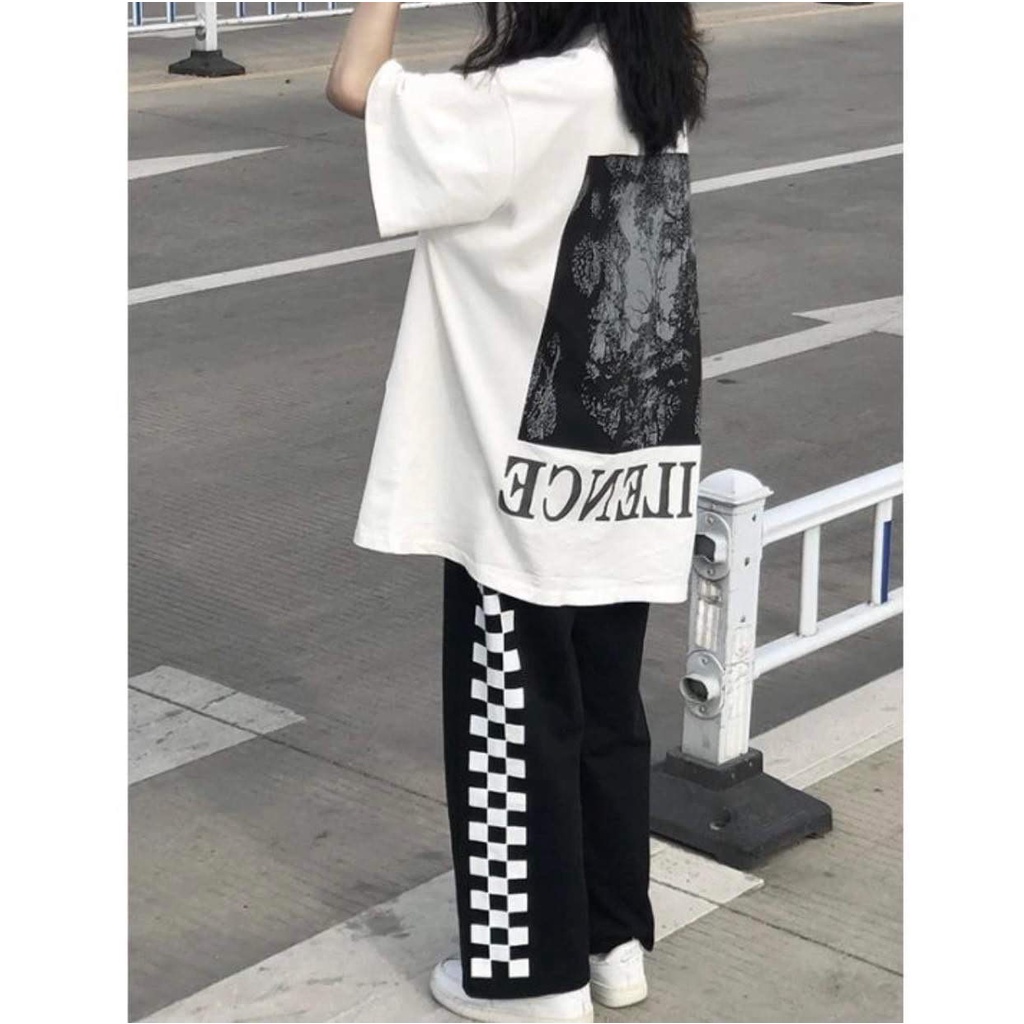 Bộ Quần Dài Đũi Kèm Thun Darkin Nữ [FREESHIP] Set đồ hè culottes suông ống rộng phối áo phông tay lỡ Ulzzang