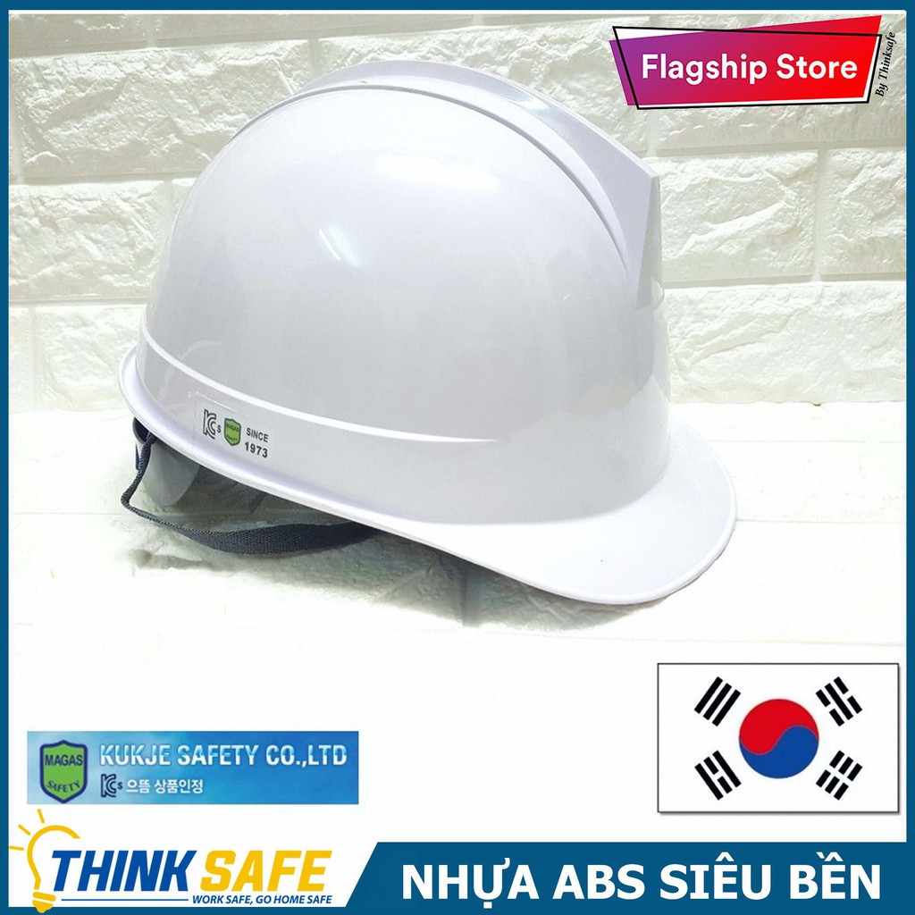 Nón bảo hộ KUKJE I sử dụng nhựa ABS cao cấp có mút xốp cách nhiệt, Mũ bảo hộ lao động Hàn Quốc