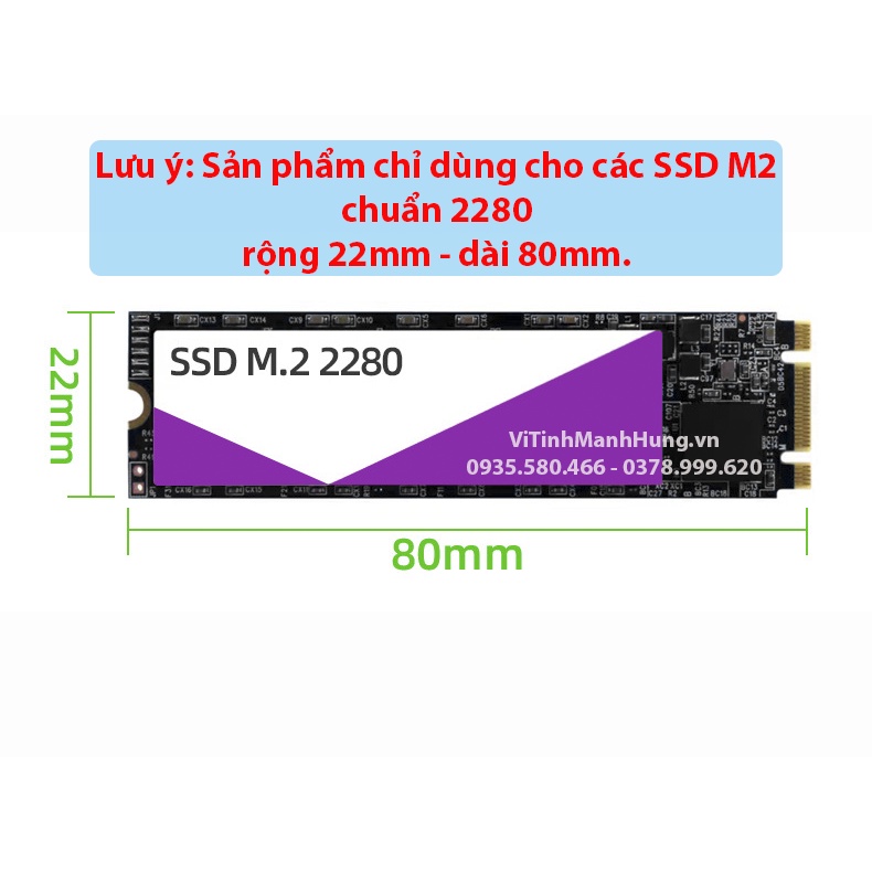 Tản nhiệt SSD M2 2280 CoolMoon CM-M2A, Led 5V ARGB, đồng bộ Hub CoolMoon hoặc Mainboard.