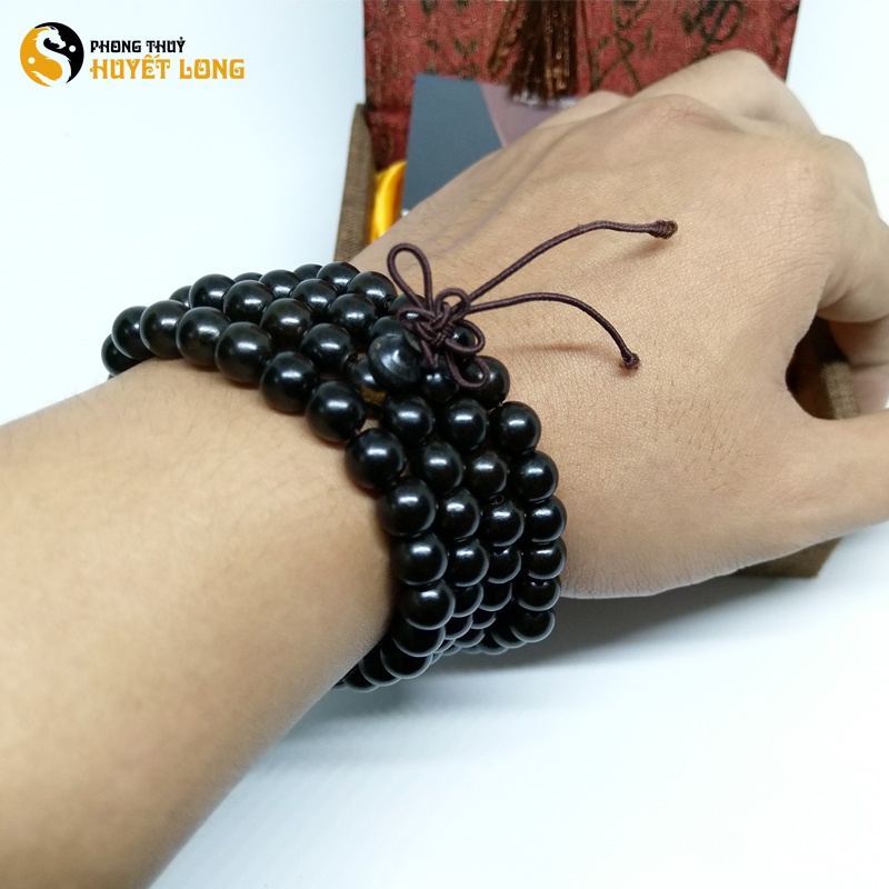Chuỗi Tràng Gỗ Mun Sừng 108 Hạt 8Ly Tự Nhiên, Chuỗi Vòng Phong Thủy