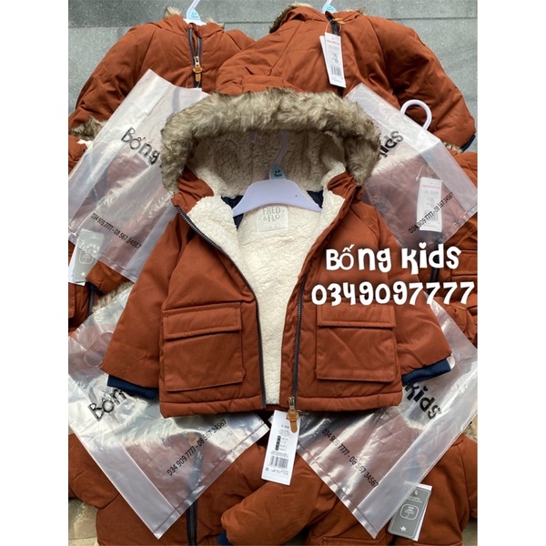 Áo Parka Bé Trai Lót Cừu Cam Đất F&amp;F