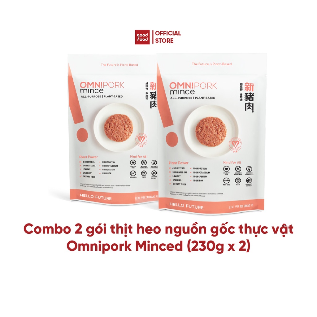 Combo 2 gói thịt heo xay chay từ thực vật Omnipork Minced (230g x 2)