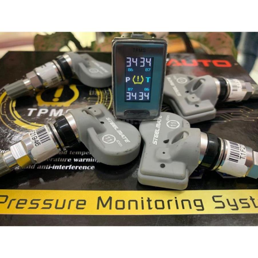 Bộ hiển thị áp suất lốp ô tô Steelmate van trong gắn cổng chờ Toyota/Mishubishi-Bảo hành chính hãng 2 năm