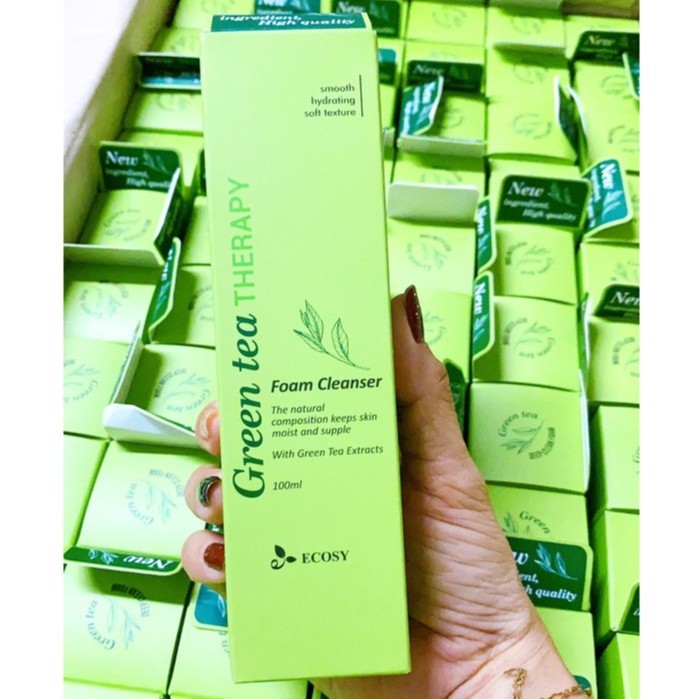 SỮA RỬA MẶT TRÀ XANH GIẢM MỤN, GIẢM THÂM, NGĂN NGỪA DẦU TỪ ECOSY GREEN TEA THERAPY 100ML | BigBuy360 - bigbuy360.vn