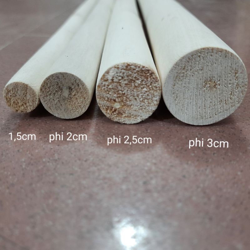 Thanh Gỗ Tròn Dài 50cm Gỗ Bồ Đề