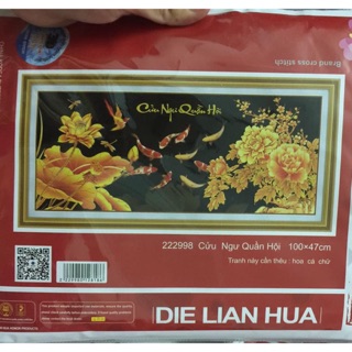 Freeship 99k TQ_Tranh thêu cá chép