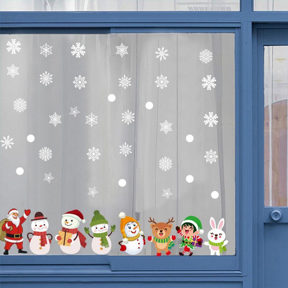 Miếng Dán Cửa Kính TAYLOR1 Hình Ông Già Noel / Người Tuyết Trang Trí Năm Mới