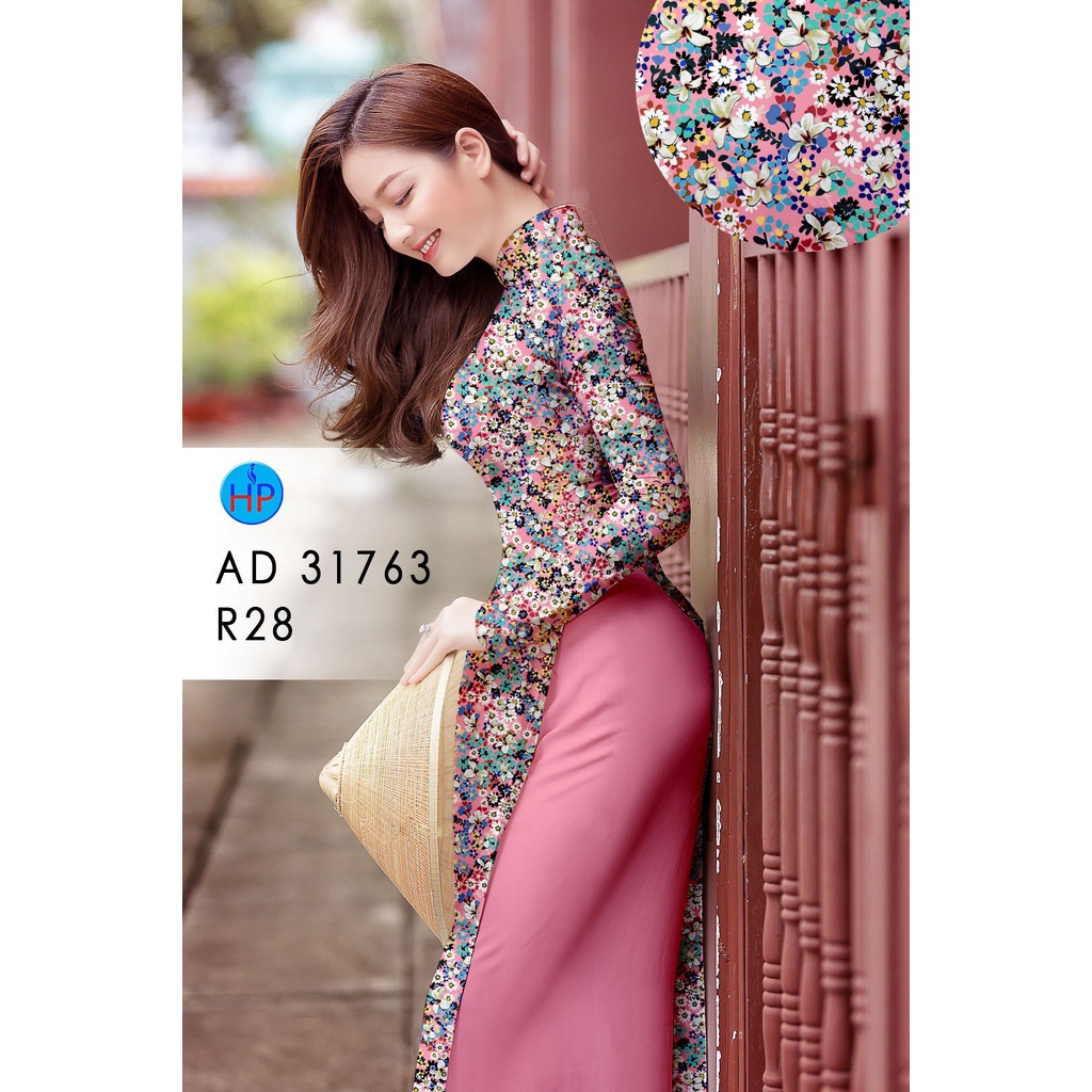 Vải áo dài hoa nhí , chất lụa ruby bóng nhẹ, sang trọng, mềm, mượt, mịn, mát, co giãn nhẹ bề ngang.
