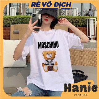 Áo Thun Tay Lỡ In Gấu Moschino Unisex Freesize Dưới 75kg - ATIN51