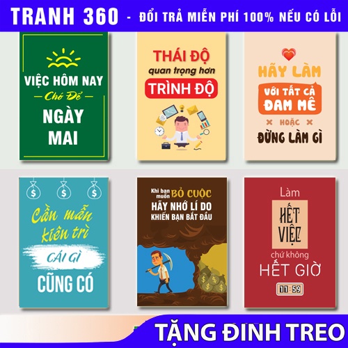 Tranh tạo động lực canvas trang trí văn phòng nhiều mẫu đa dạng và có khung composite chống mối mọt siêu bền