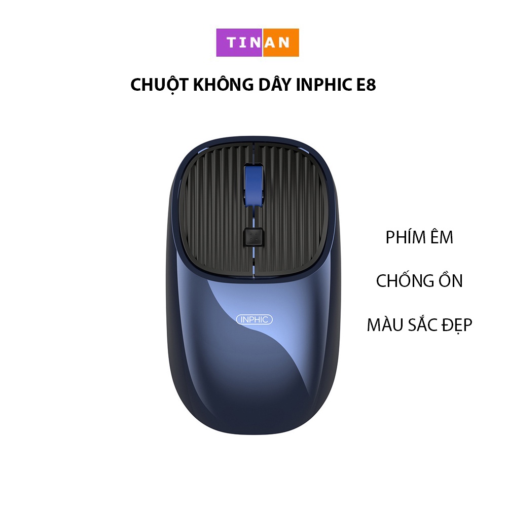 Chuột Không Dây Inphic E8 Chống Ồn, Wireless Mouse