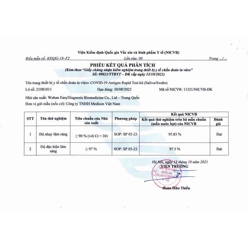 [Có HOẢ TỐC] Bộ Test NƯỚC BỌT và Test MŨI Covid19 Antigen Test Kist của eDiagnosis Wuhan - Công Nghệ Đức, rất chính xác